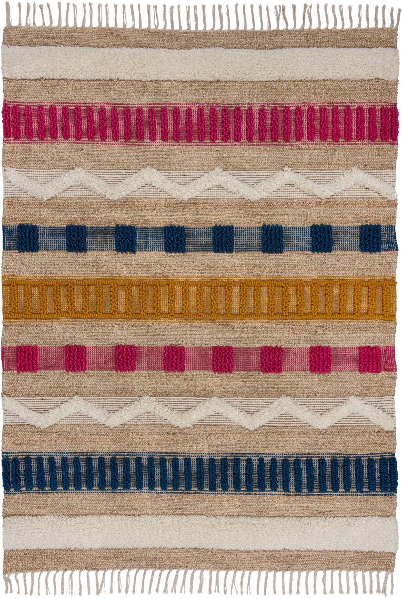 FLAIR RUGS Teppich »Medina«, rechteckig, Boho-Look, aus Naturfasern wie Wol günstig online kaufen