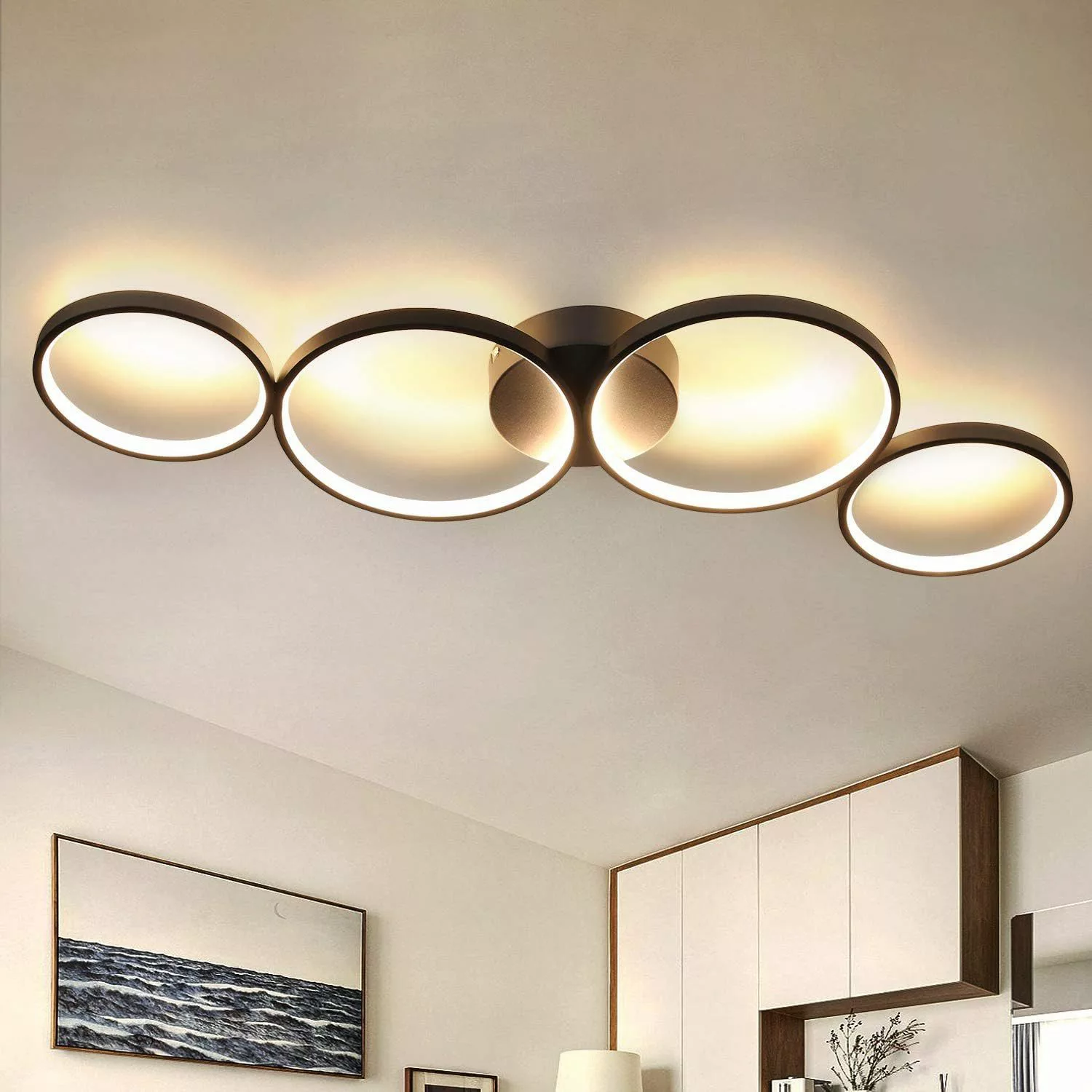 ZMH Deckenleuchte Wohnzimmer Modern 4/5 Flammig günstig online kaufen