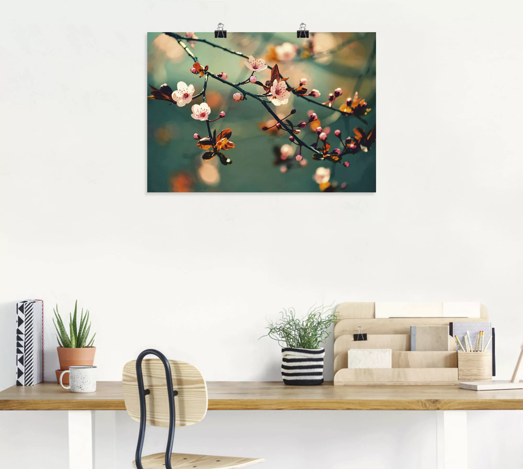 Artland Wandbild "Japanische Kirsch Sakura Blumen", Blumen, (1 St.), als Le günstig online kaufen