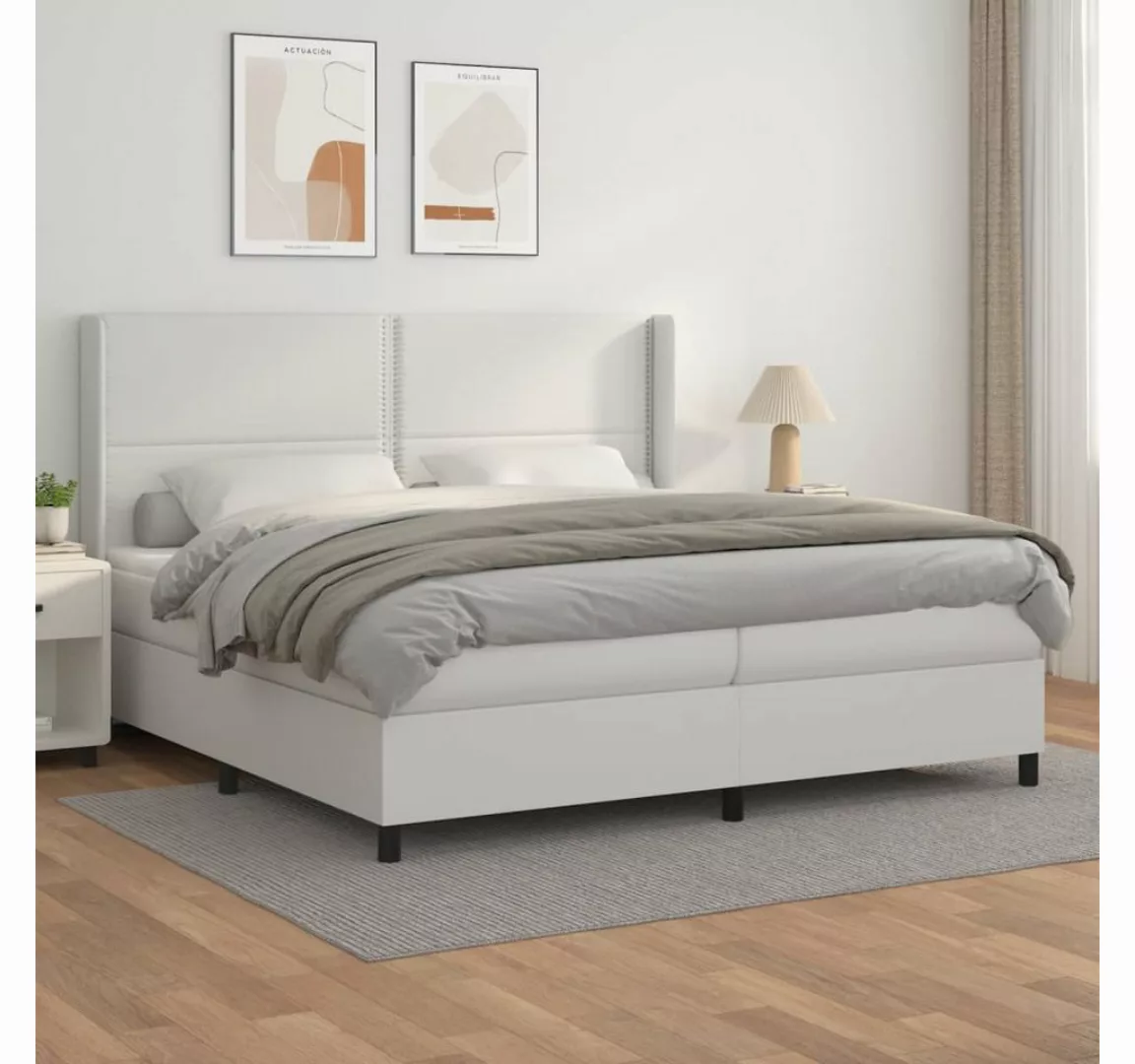 vidaXL Boxspringbett Bett Boxspringbett Kunstleder komplett mit Matratze & günstig online kaufen