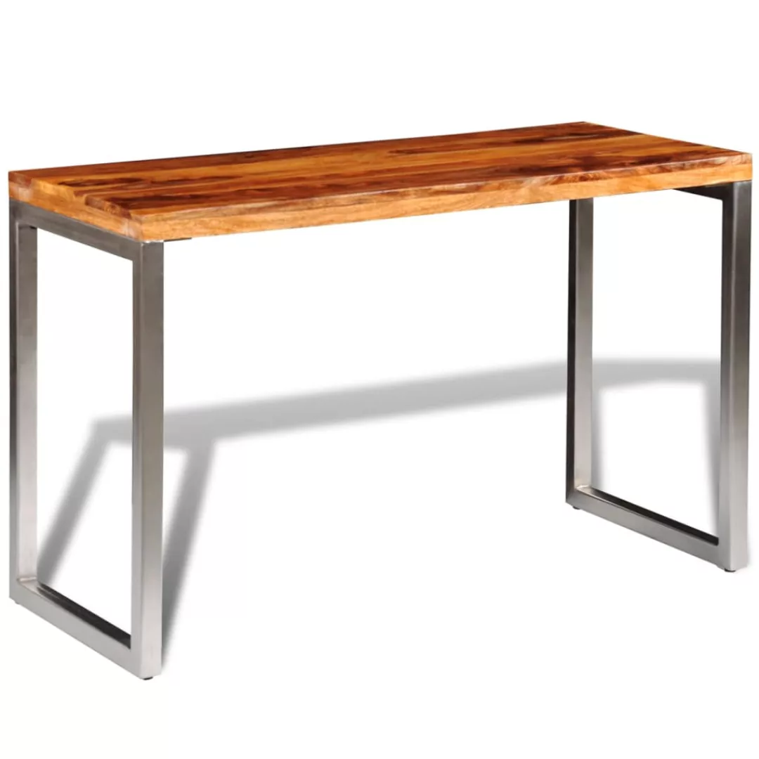 Esstisch Schreibtisch Massivholz Mit Stahlbeinen günstig online kaufen