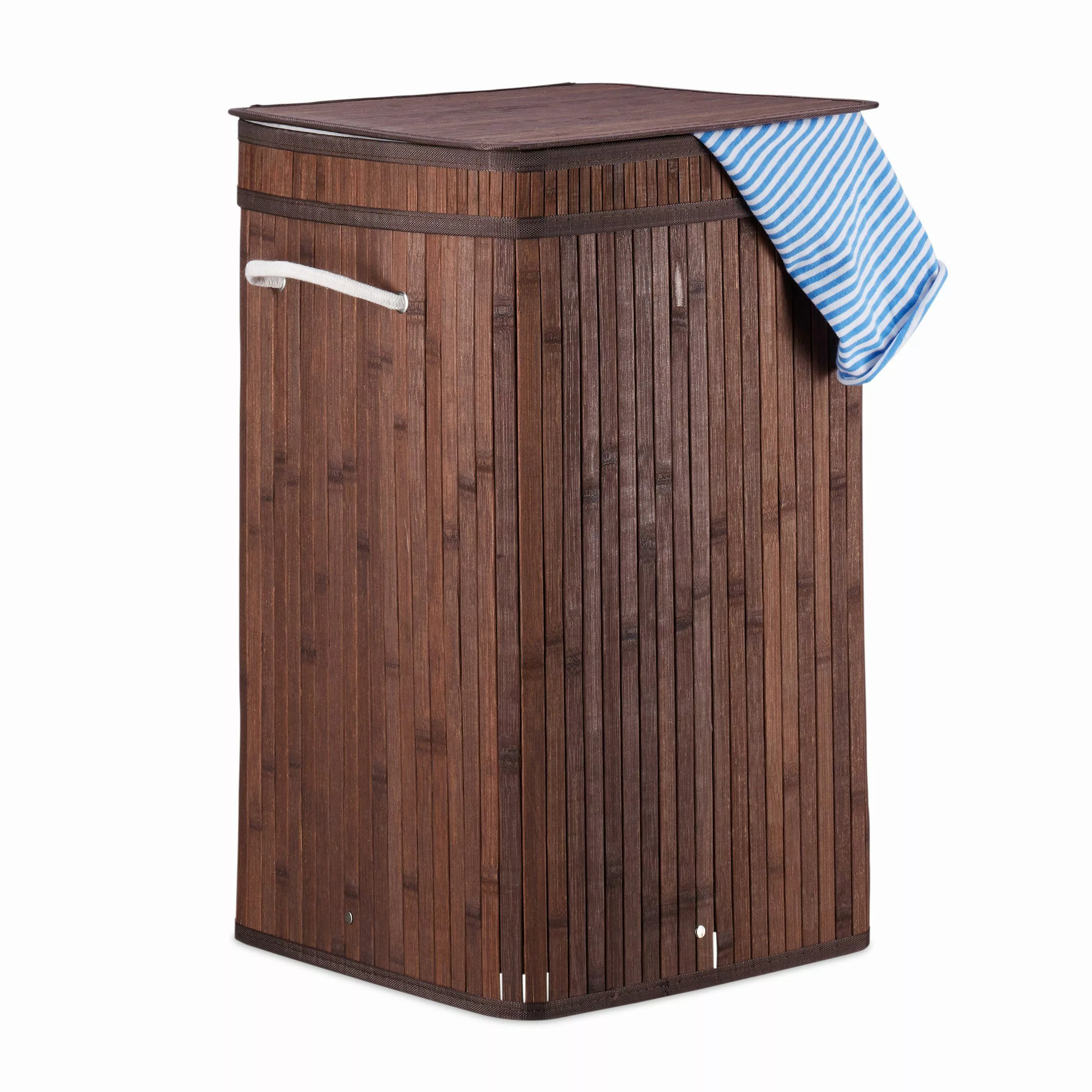 relaxdays Wäschekorb Faltbarer Wäschekorb Bambus, Braun günstig online kaufen