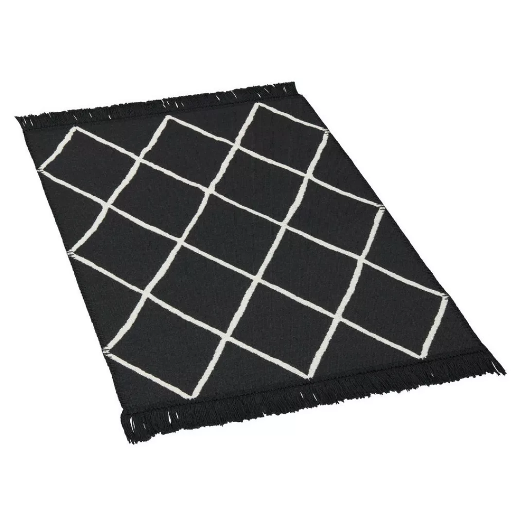 Teppich Boho Kilim schwarz B/L: ca. 60x90 cm günstig online kaufen