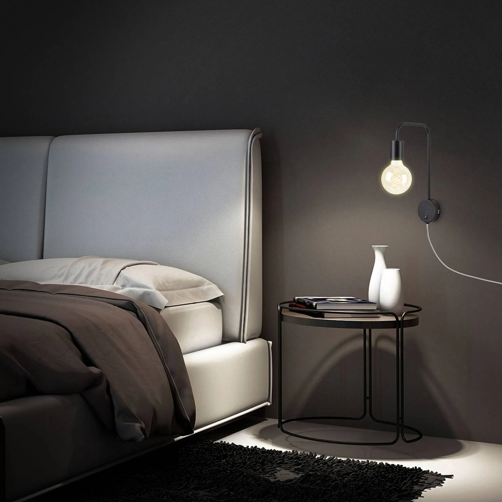 Wandleuchte Alva Comfort light Retro, schwarz günstig online kaufen