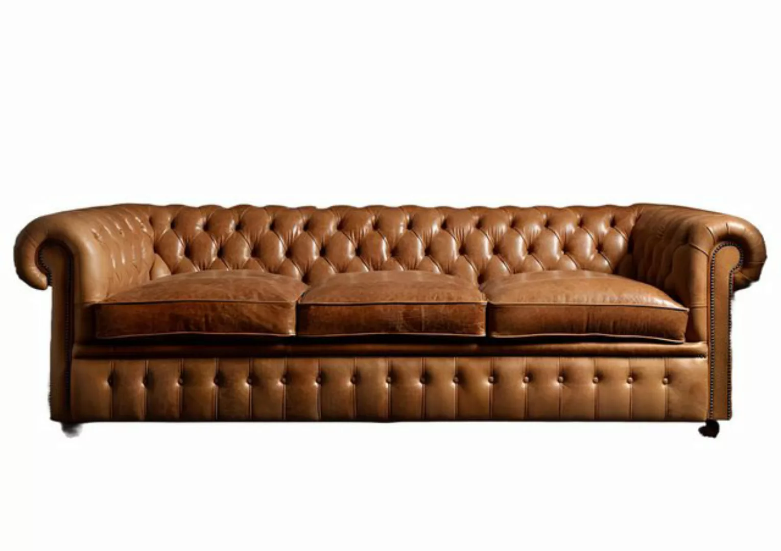 Xlmoebel Sofa Hochwertiges Ledersofa im Chesterfield-Stil mit drei Sitzplät günstig online kaufen