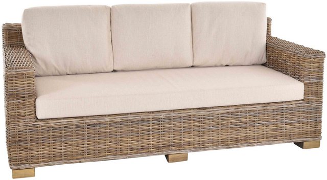 Krines Home Loungesofa Modernes Rattansofa Vermont Wohnzimmer Rattan Sofa R günstig online kaufen