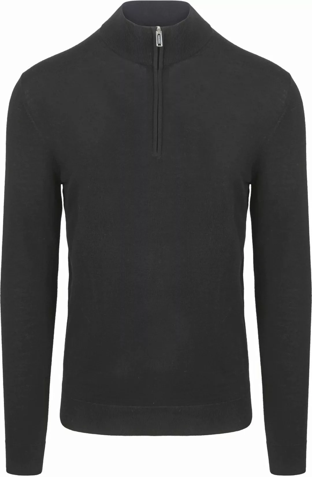 Profuomo Half Zip Pullover Merinowolle Schwarz - Größe M günstig online kaufen