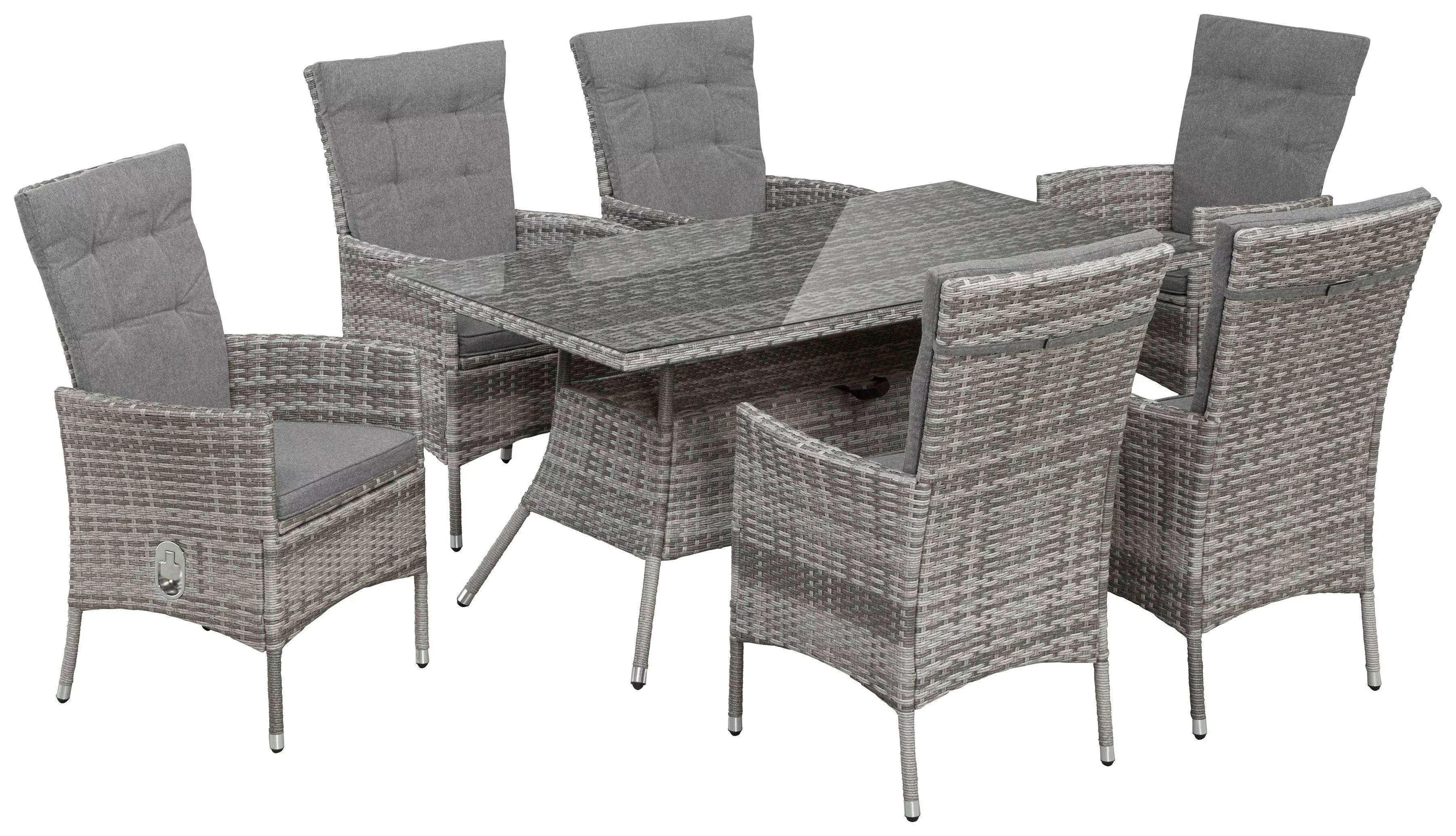 KONIFERA Garten-Essgruppe "Belluno", (Set, 13 tlg., 6x Sessel, Tisch 150x80 günstig online kaufen