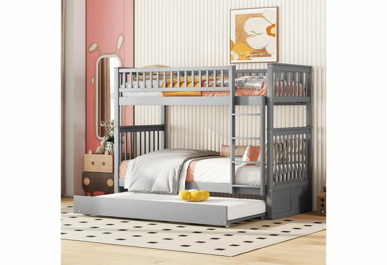 Flieks Etagenbett, Kinderbett 90x200cm mit Unterbett 90x190cm, in 2 Betten günstig online kaufen