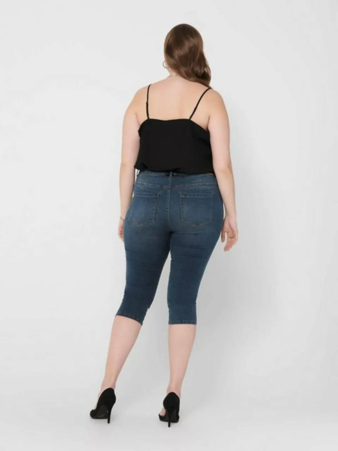 Carmakoma by Only Damen Capri Jeans CARAUGUSTA KNICKERS - Skinny Fit - Blau günstig online kaufen