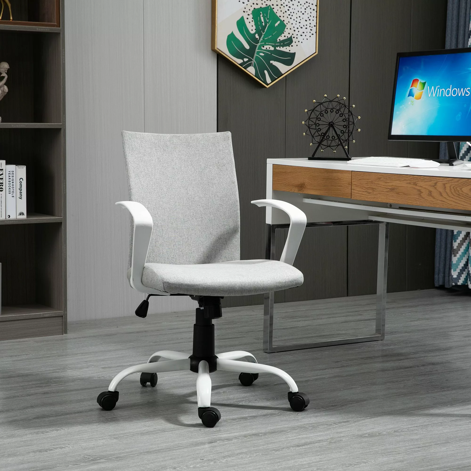 Vinsetto Bürostuhl  Schreibtischstuhl mit Netzrückenstütze, Wippenfunktion, günstig online kaufen
