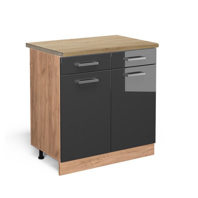 Vicco Unterschrank R-Line, Anthrazit Hochglanz/Goldkraft Eiche, 80 cm, AP E günstig online kaufen