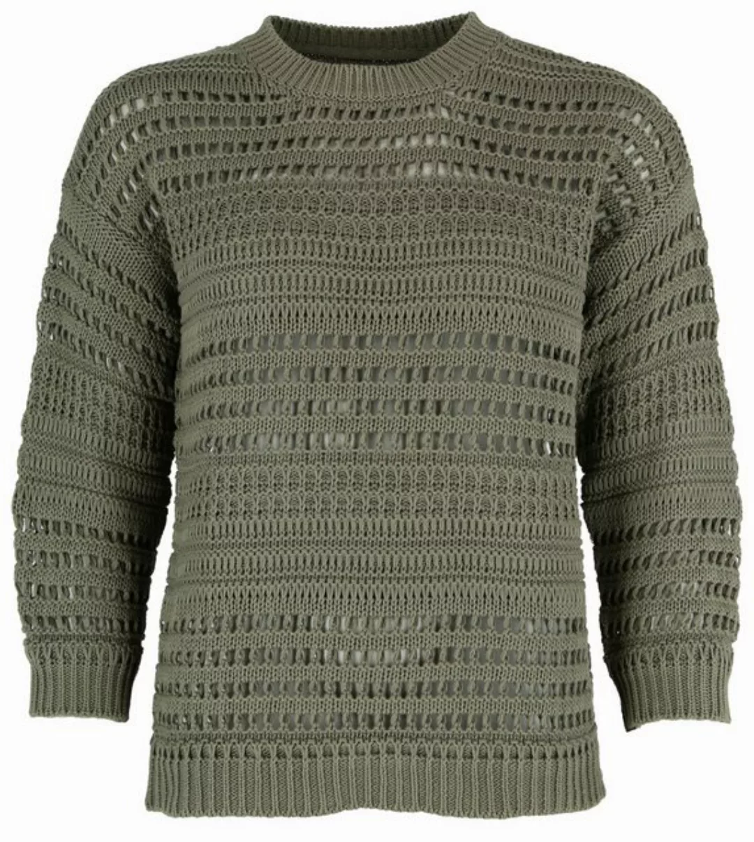 camel active Rundhalspullover mit Lochstrickmuster Pullover_Strickpullover günstig online kaufen