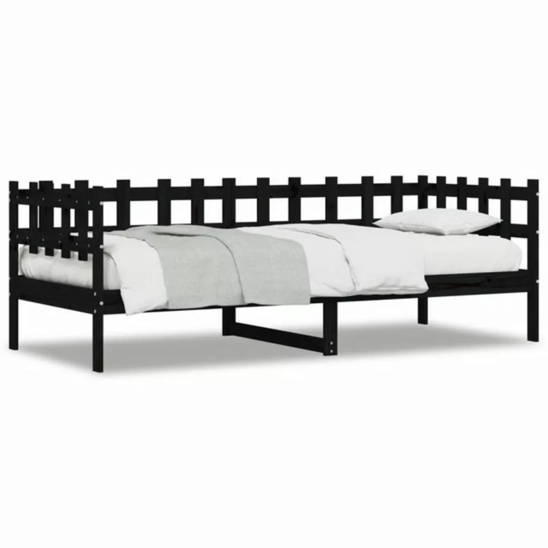 furnicato Bett Tagesbett Schwarz 90x190 cm Massivholz Kiefer (1-tlg) günstig online kaufen