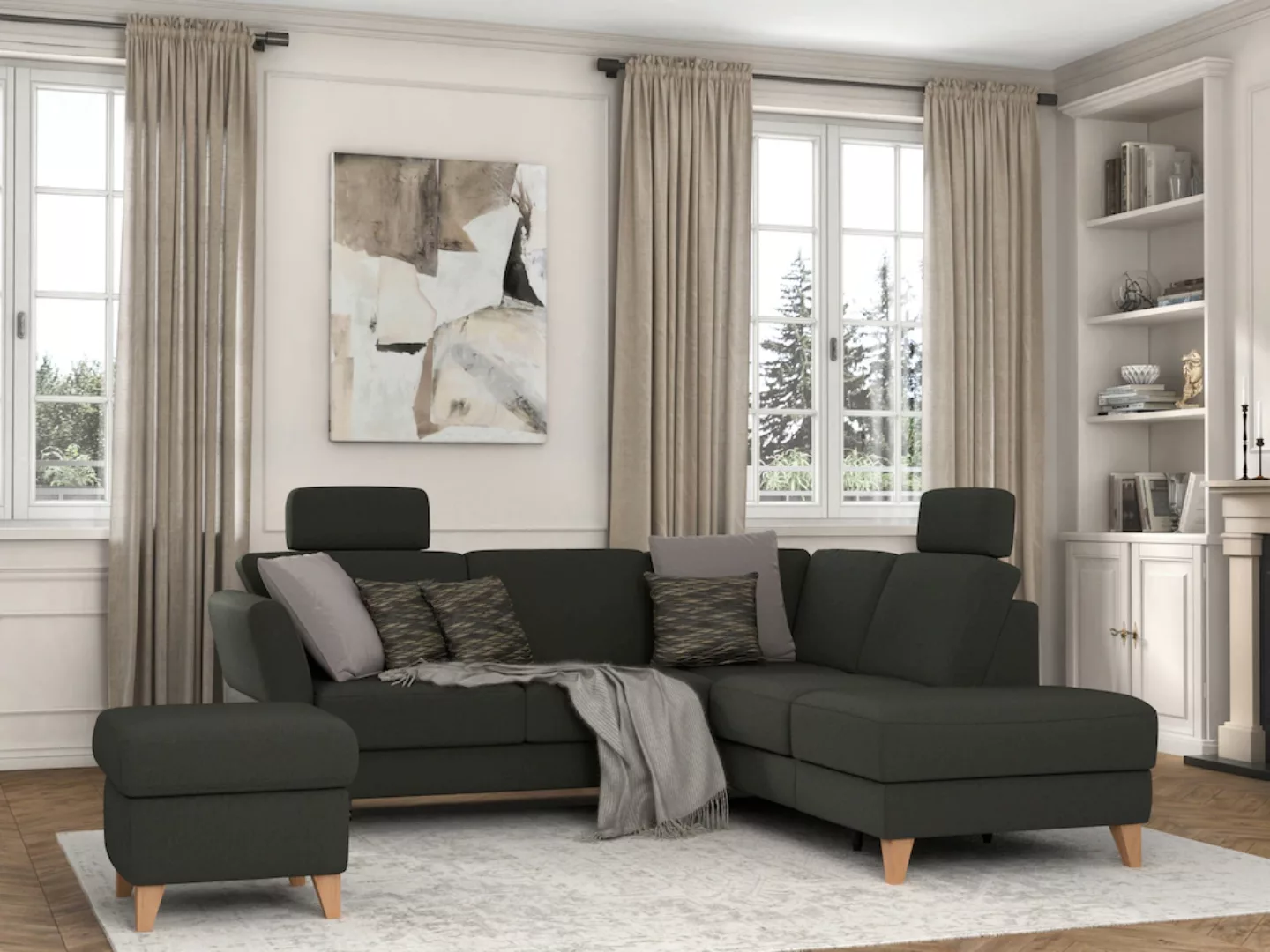 sit&more Ecksofa »Visby L-Form«, Wahlweise mit Bettfunktion und Stauraum, f günstig online kaufen