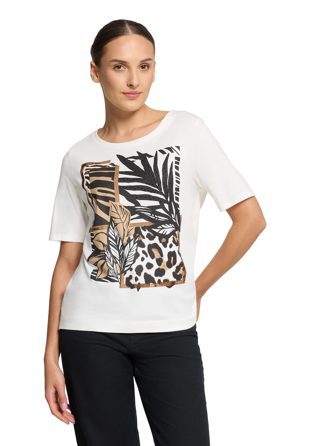 Betty Barclay Kurzarmshirt "Betty Barclay Damen Basic Shirt mit Placement", günstig online kaufen