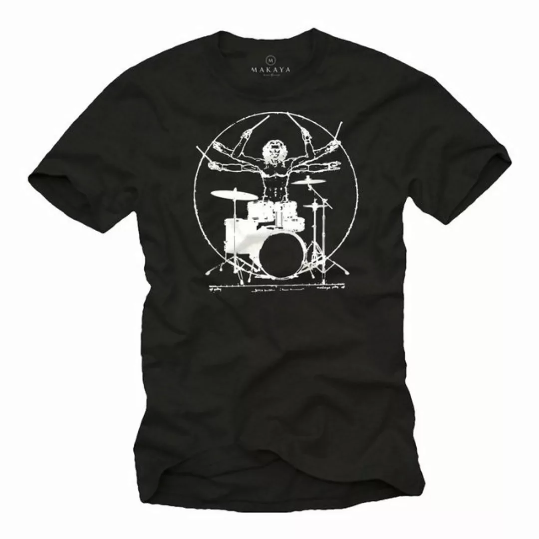 MAKAYA T-Shirt Herren Schlagzeug Drummer Musik Band Musikinstrumente Musike günstig online kaufen