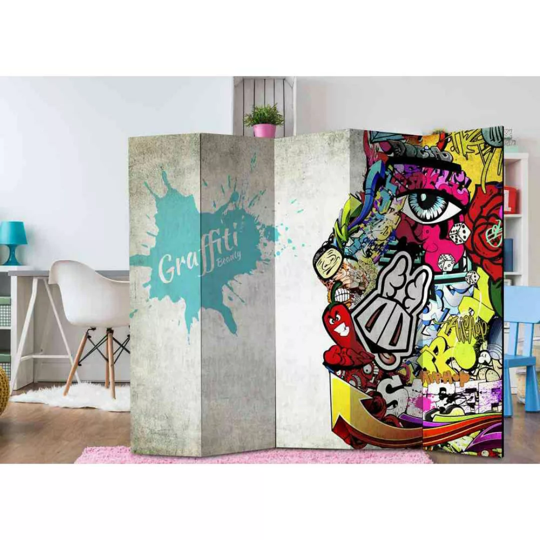 Raumteiler Paravent für Jugendzimmer Graffiti Motiv günstig online kaufen