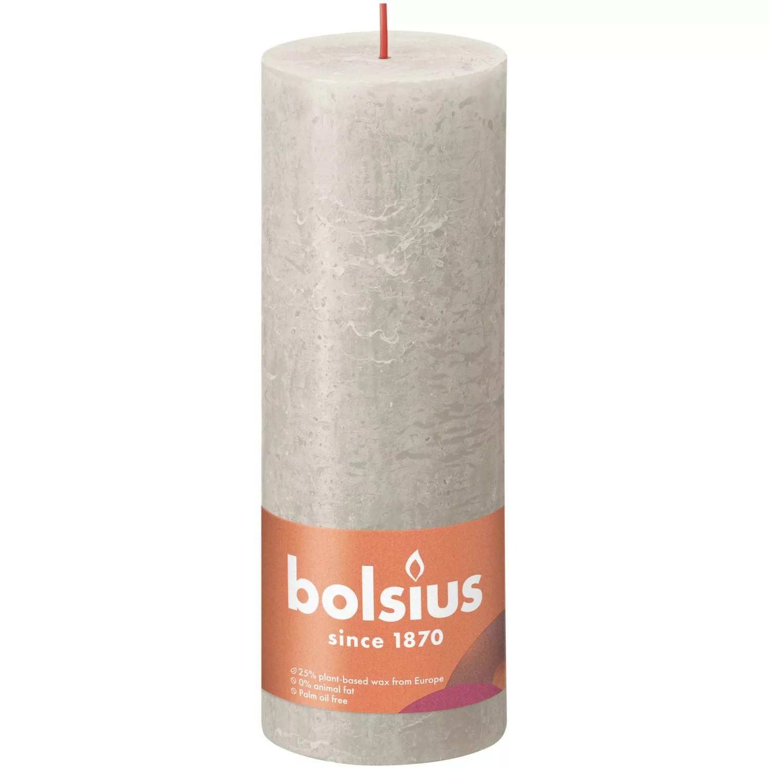 Bolsius Rustik-Kerze Shine 190/68 mm Sandgrau günstig online kaufen