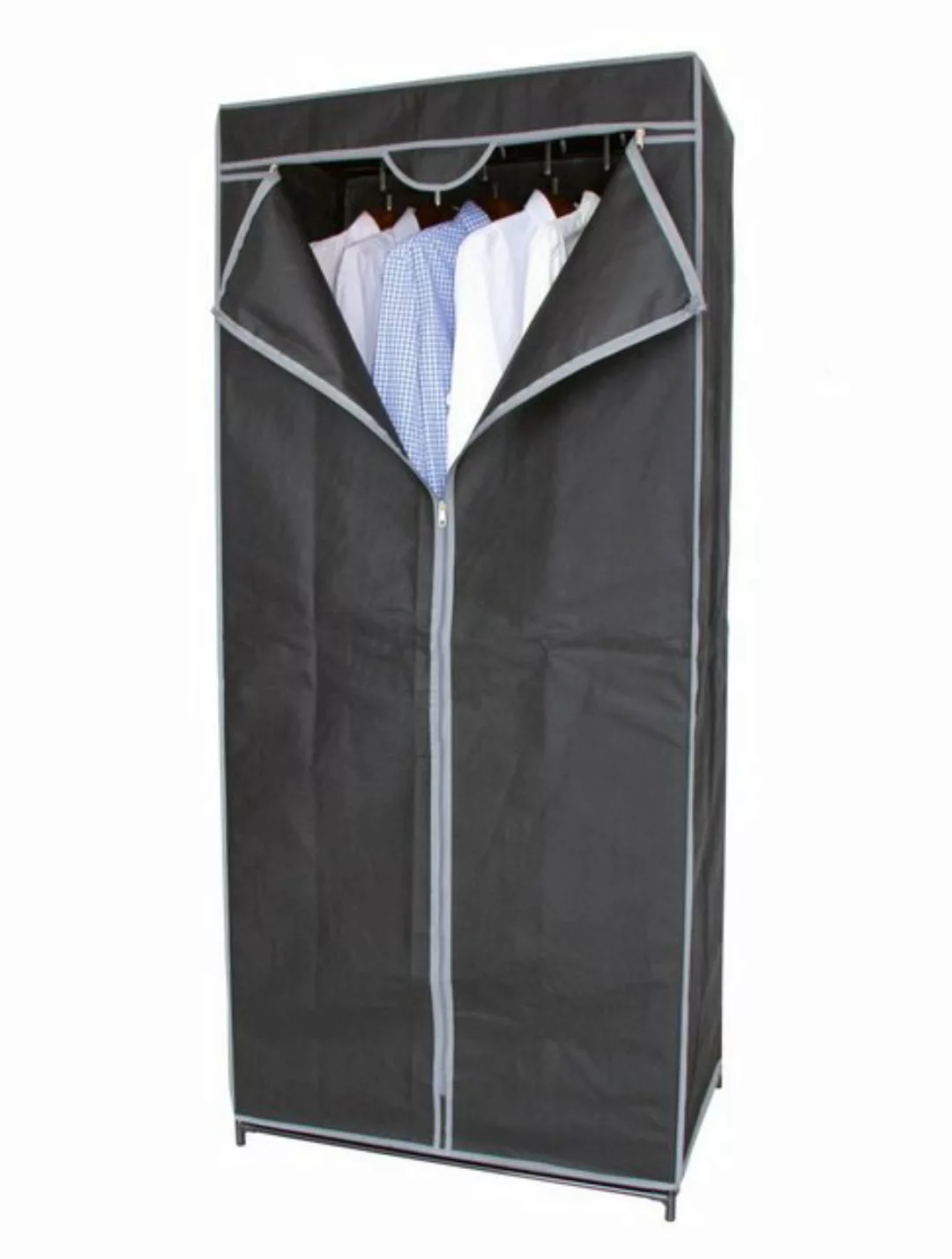 Spetebo Stoffschrank Stoff Kleiderschrank dunkelgrau - 160 x 70 cm günstig online kaufen