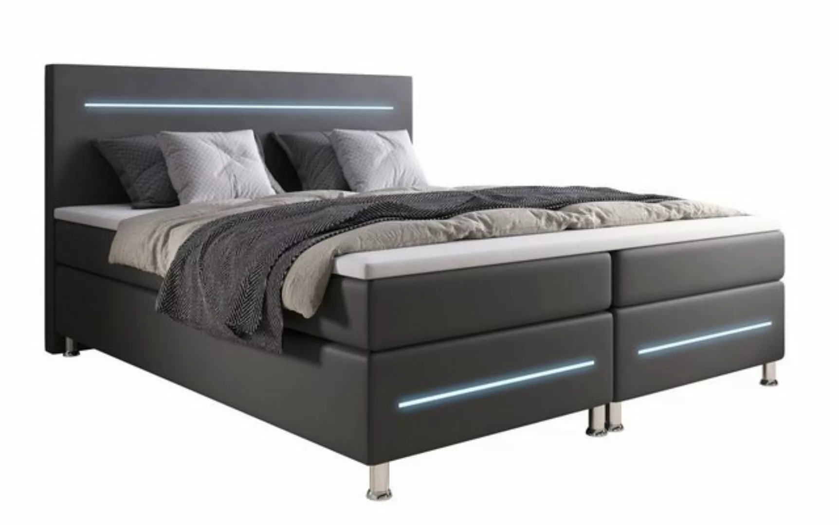 Baidani Boxspringbett Baidani Boxspringbett Sejour mit LED, mit Topper und günstig online kaufen