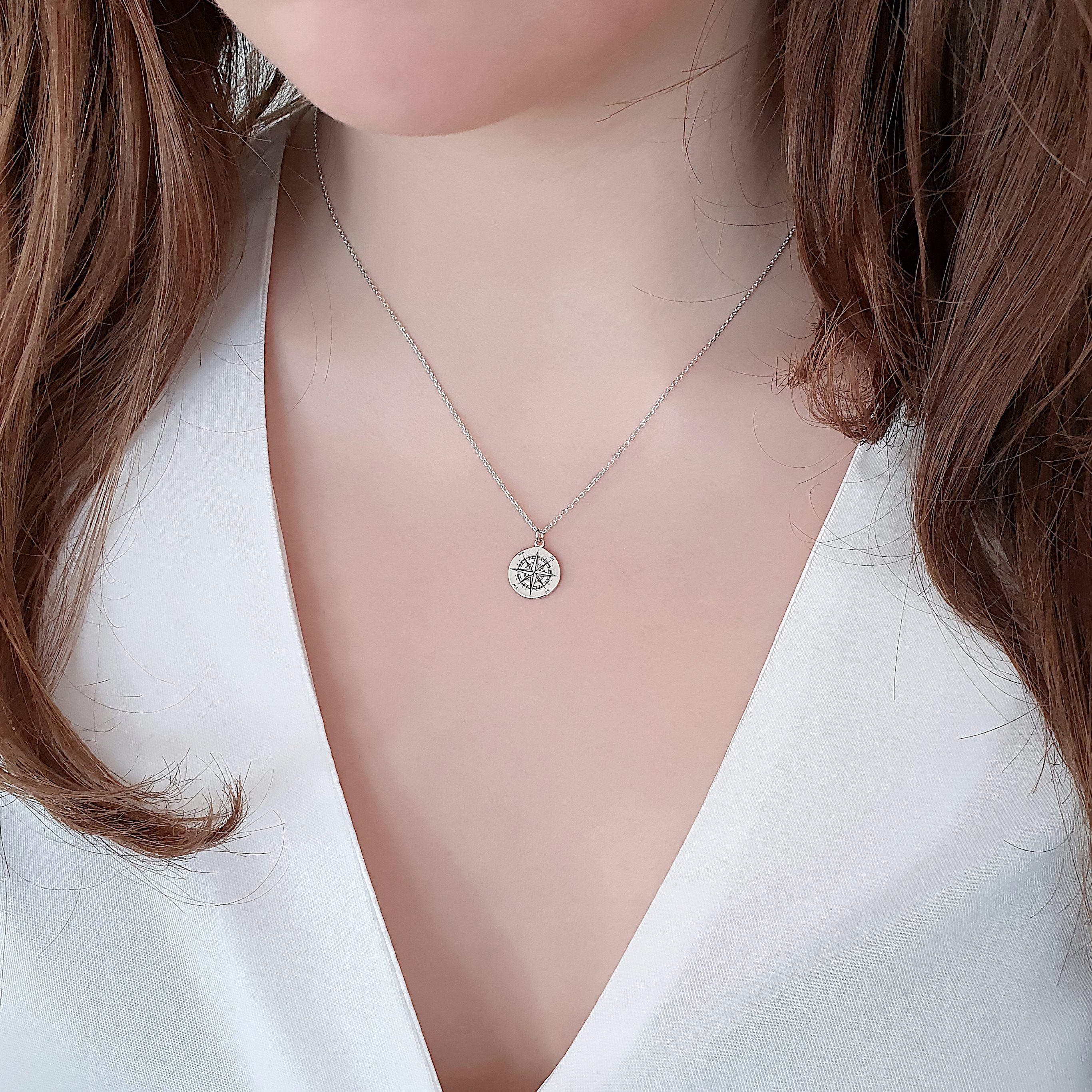 SCHOSCHON Kette mit Anhänger Halskette Kompass günstig online kaufen