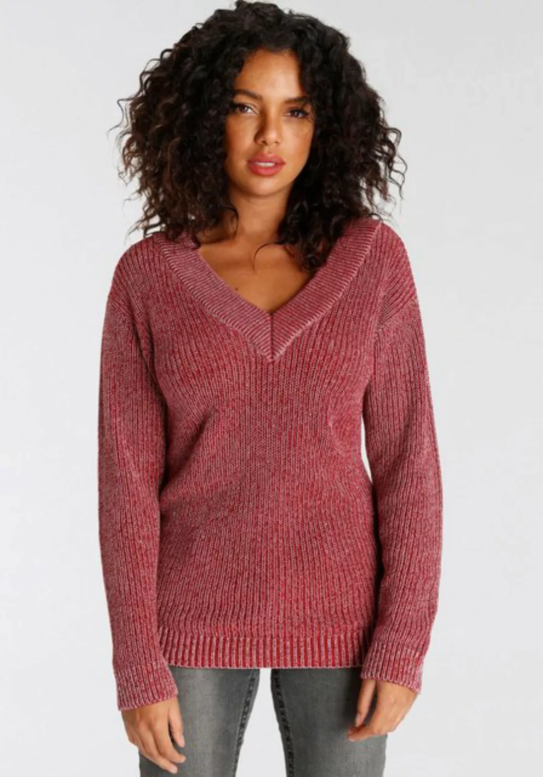 Arizona Strickpullover in Washed-Optik Washed-Optik günstig online kaufen