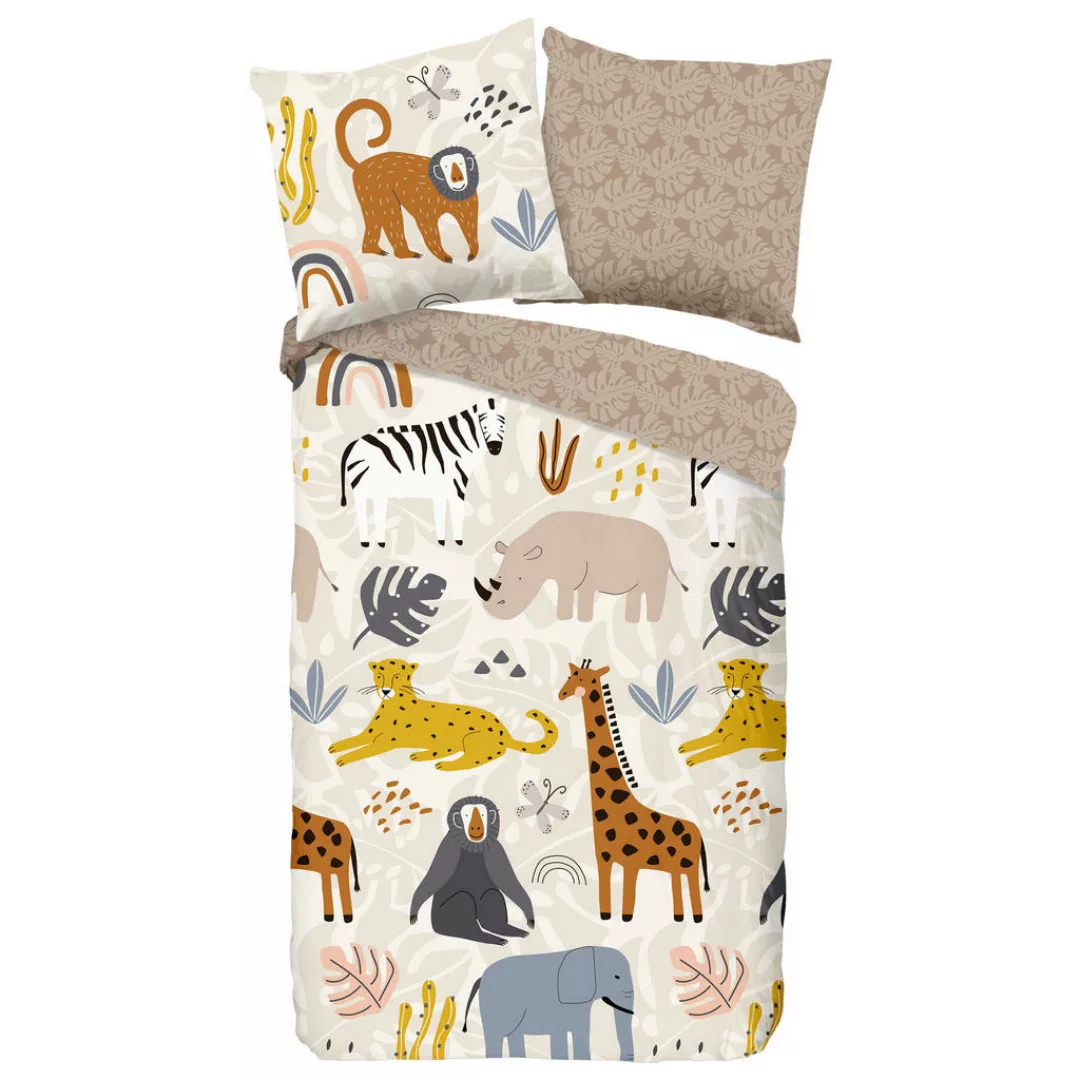 good morning Kinderbettwäsche »Jungle Animals Sand«, 100% Baumwolle/ Flanel günstig online kaufen