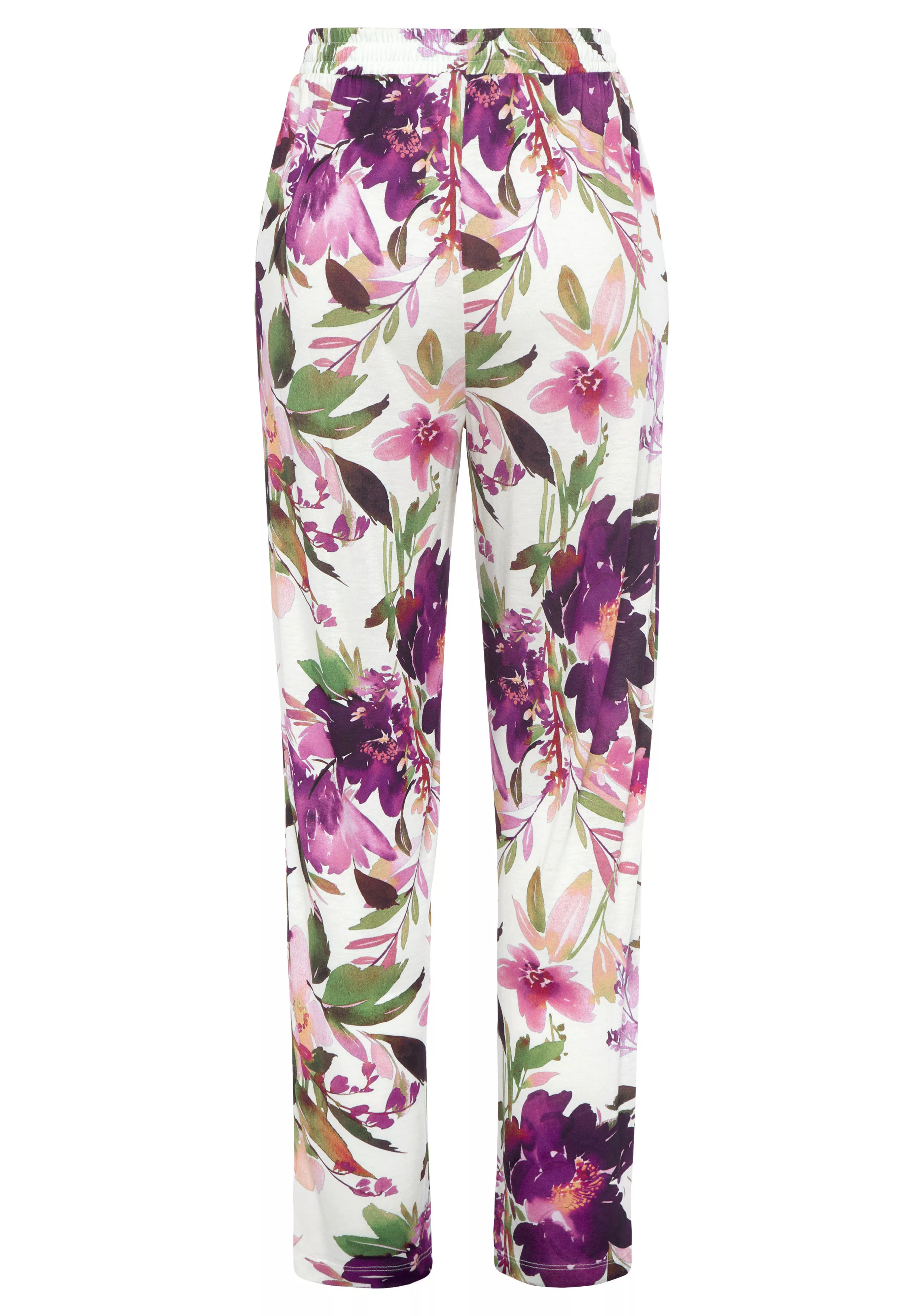Beachtime Jerseyhose mit Blumendruck und elastischem Bund, Sommerhose, Stra günstig online kaufen