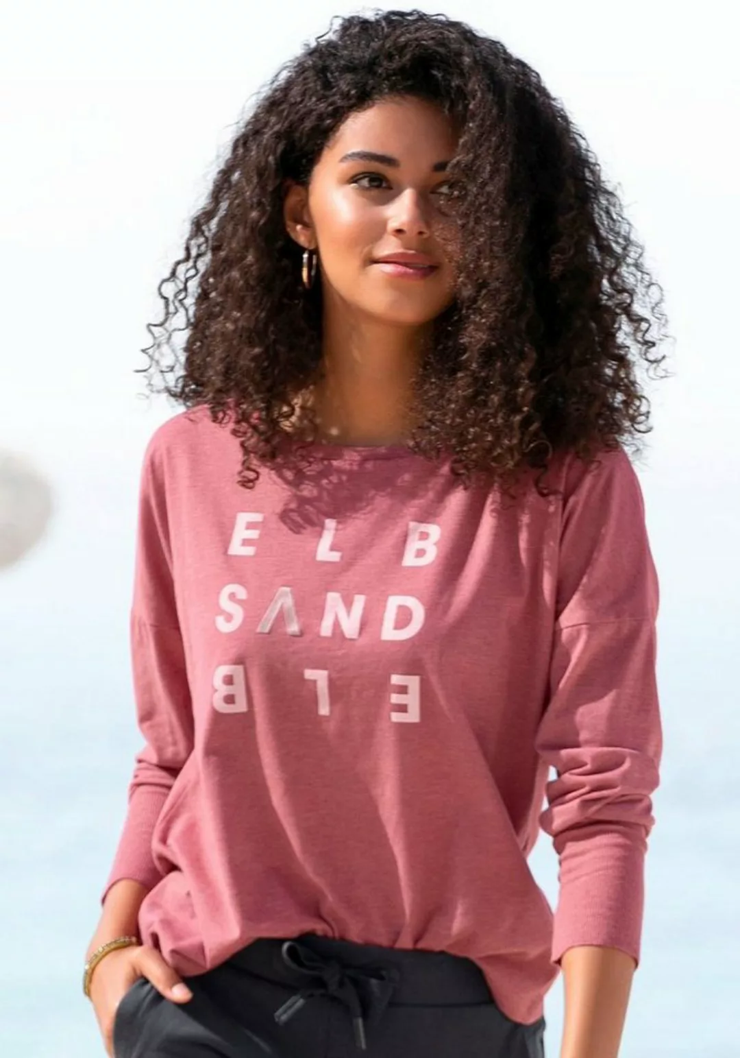 Elbsand Longsleeve "Ingrun", mit Logodruck vorne, Langarmshirt aus Baumwoll günstig online kaufen