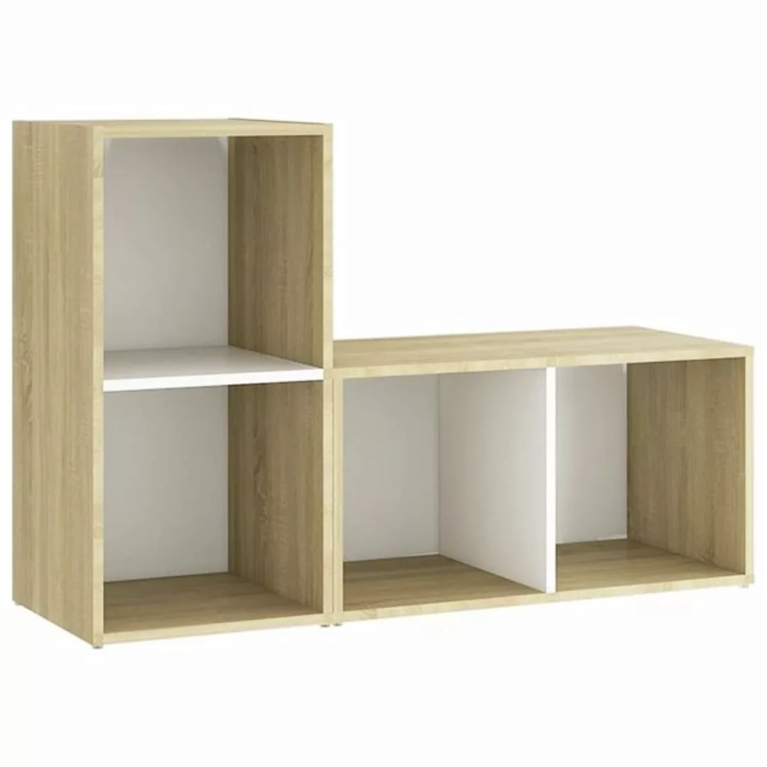 Tv-schrenke 2 Stk. Weiß Sonoma-eiche 72x35x36,5 Cm Spanplatte günstig online kaufen