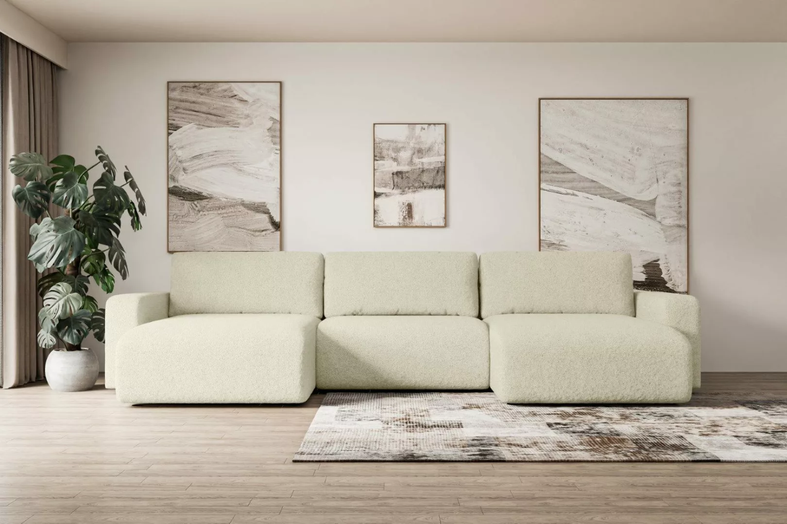 ALTDECOR Wohnlandschaft KLEEA-U, Couch mit Schlaffunktion, günstig online kaufen