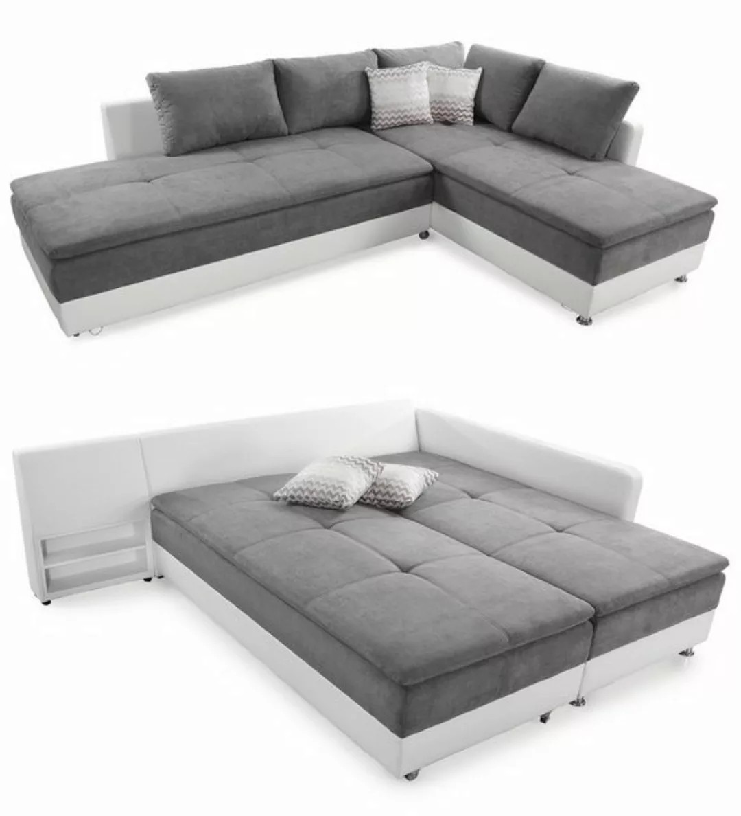 luma-home Ecksofa 15103, Dauerschläfer 306x223 cm, Schwenkteil links, Bettk günstig online kaufen