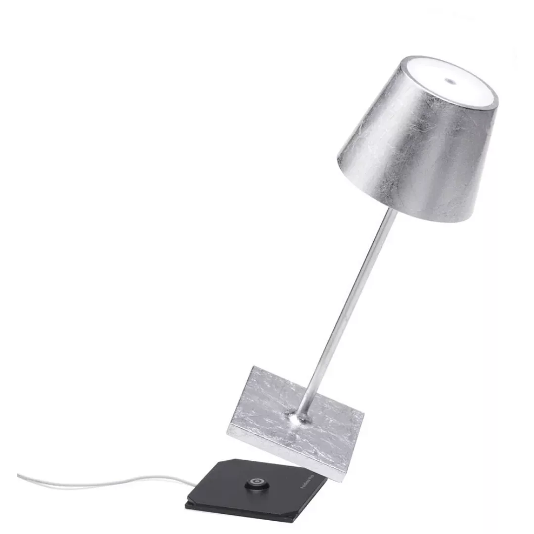 LED Akku Tischleuchte Poldina Mini in Silber-matt 2,2W 154lm IP54 günstig online kaufen