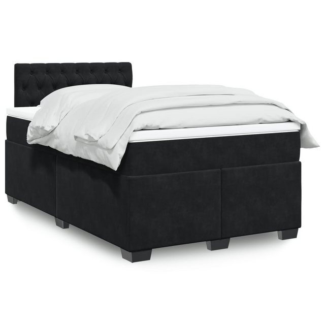 furnicato Bettgestell Boxspringbett mit Matratze Schwarz 120x190 cm Samt günstig online kaufen