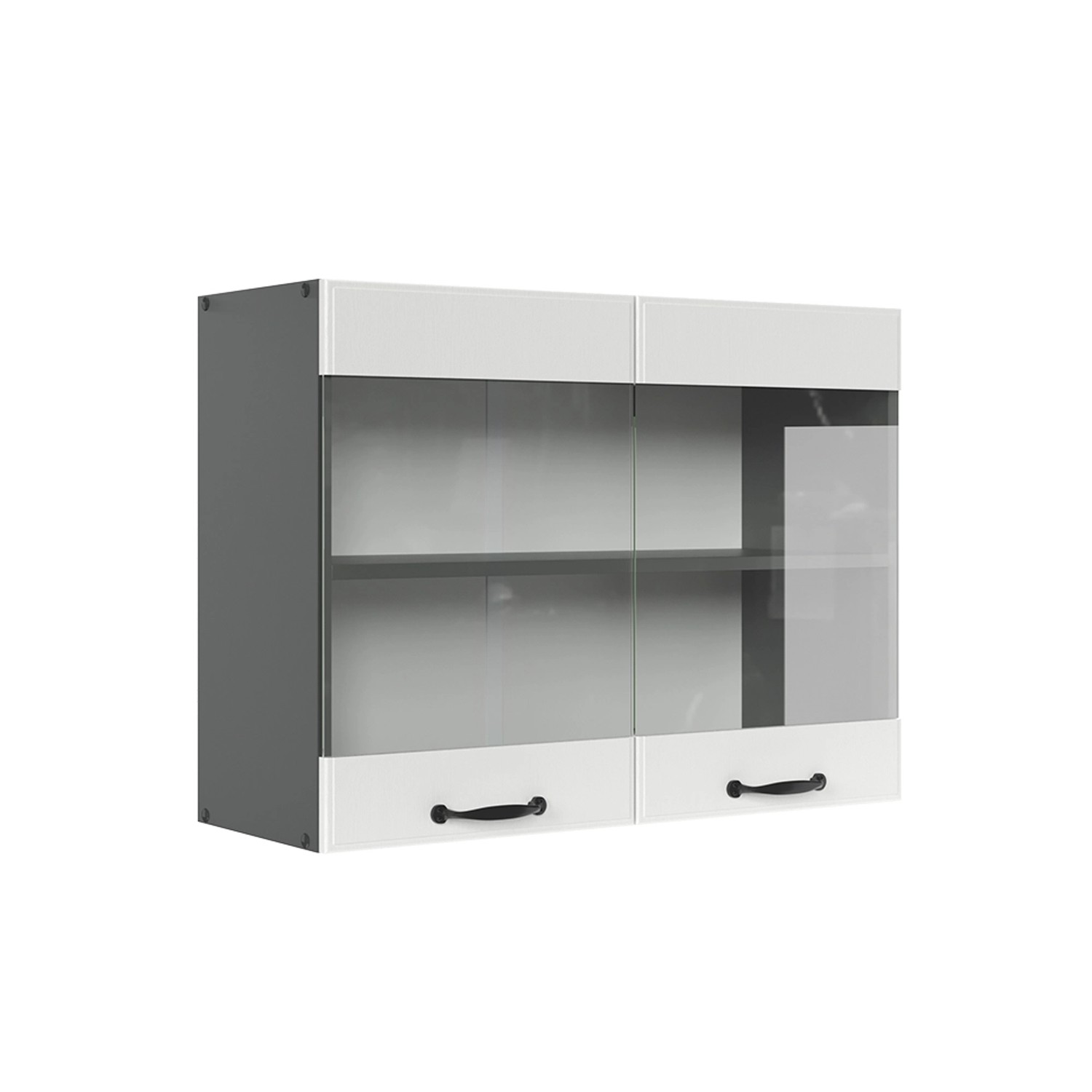 Vicco Glashängeschrank R-Line, Weiß Landhaus/Anthrazit, 80 günstig online kaufen