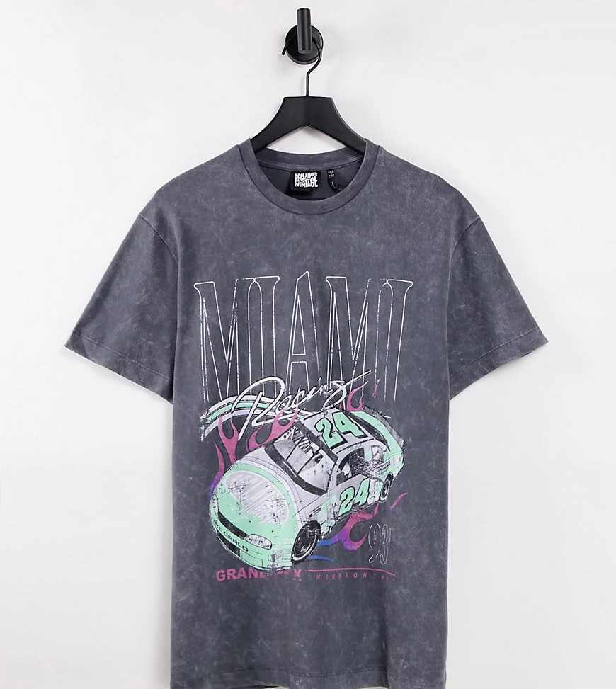 Reclaimed Vintage Inspired – T-Shirt in Anthrazit mit Automotiv-Grau günstig online kaufen