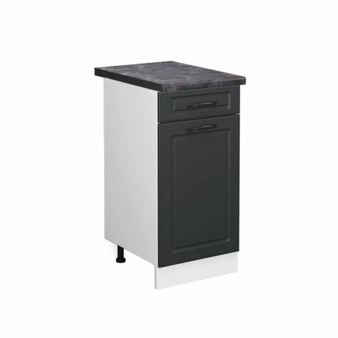 Vicco Unterschrank R-Line, Anthrazit Landhaus/Weiß, 40 cm, AP Eiche günstig online kaufen