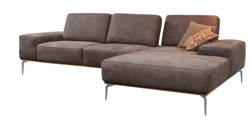 W.SCHILLIG Ecksofa run, mit elegantem Holzsockel, Füße in Silber matt, Brei günstig online kaufen