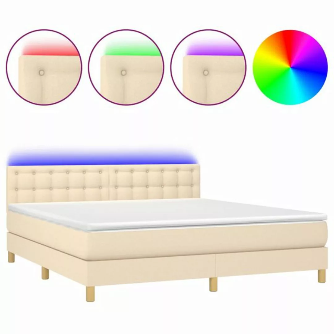 vidaXL Boxspringbett Bett Boxspringbett komplett mit Matratze & LED Stoff ( günstig online kaufen