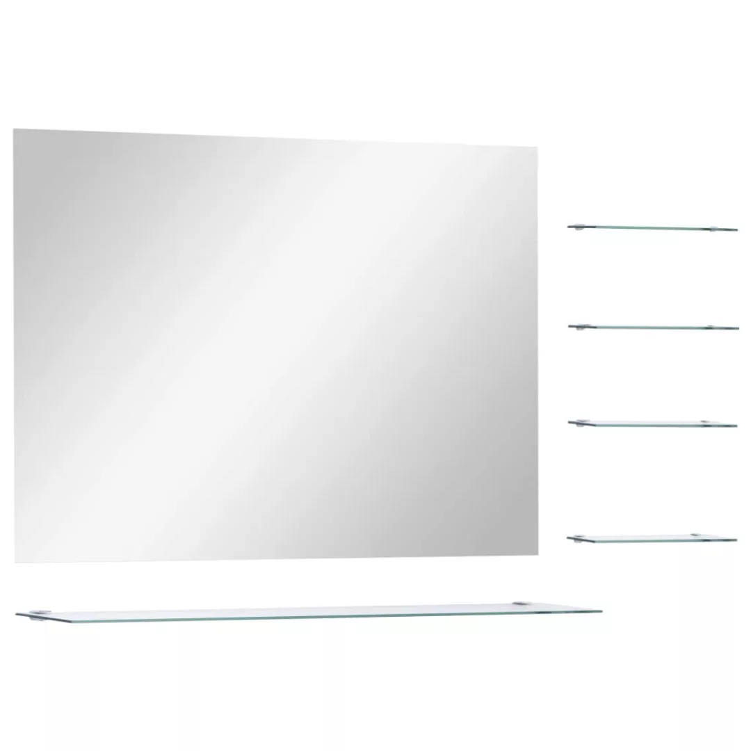 Wandspiegel Mit 5 Ablagen Silbern 80×60 Cm günstig online kaufen