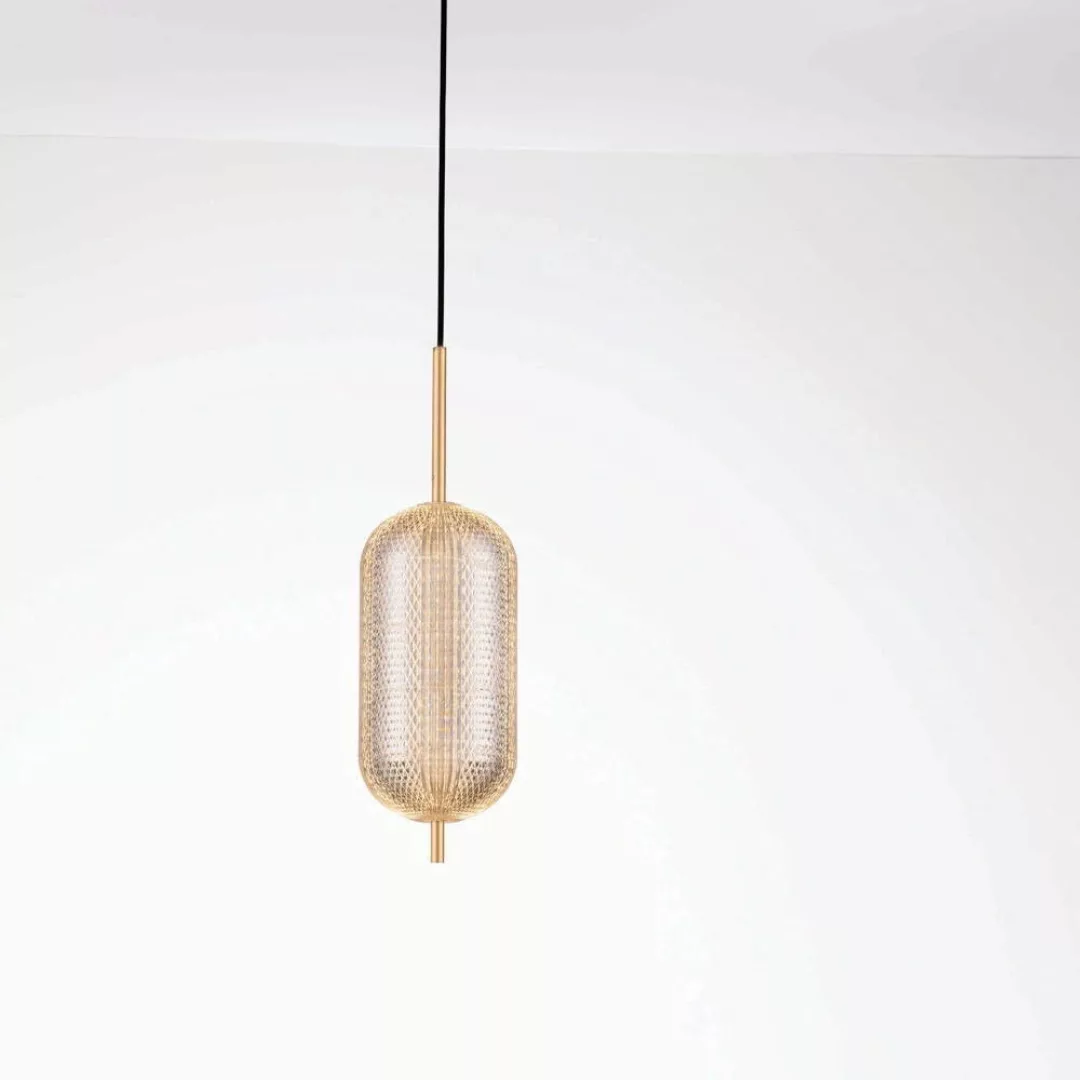 LED Pendelleuchte Klelia in Transparent und Gold 17W 1451lm günstig online kaufen