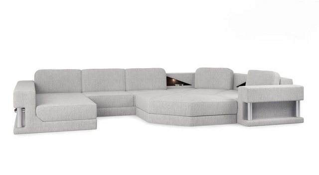 Xlmoebel Ecksofa Zeitgemäßes Ecksofa mit USB-Anschluss, LED-Beleuchtung, He günstig online kaufen