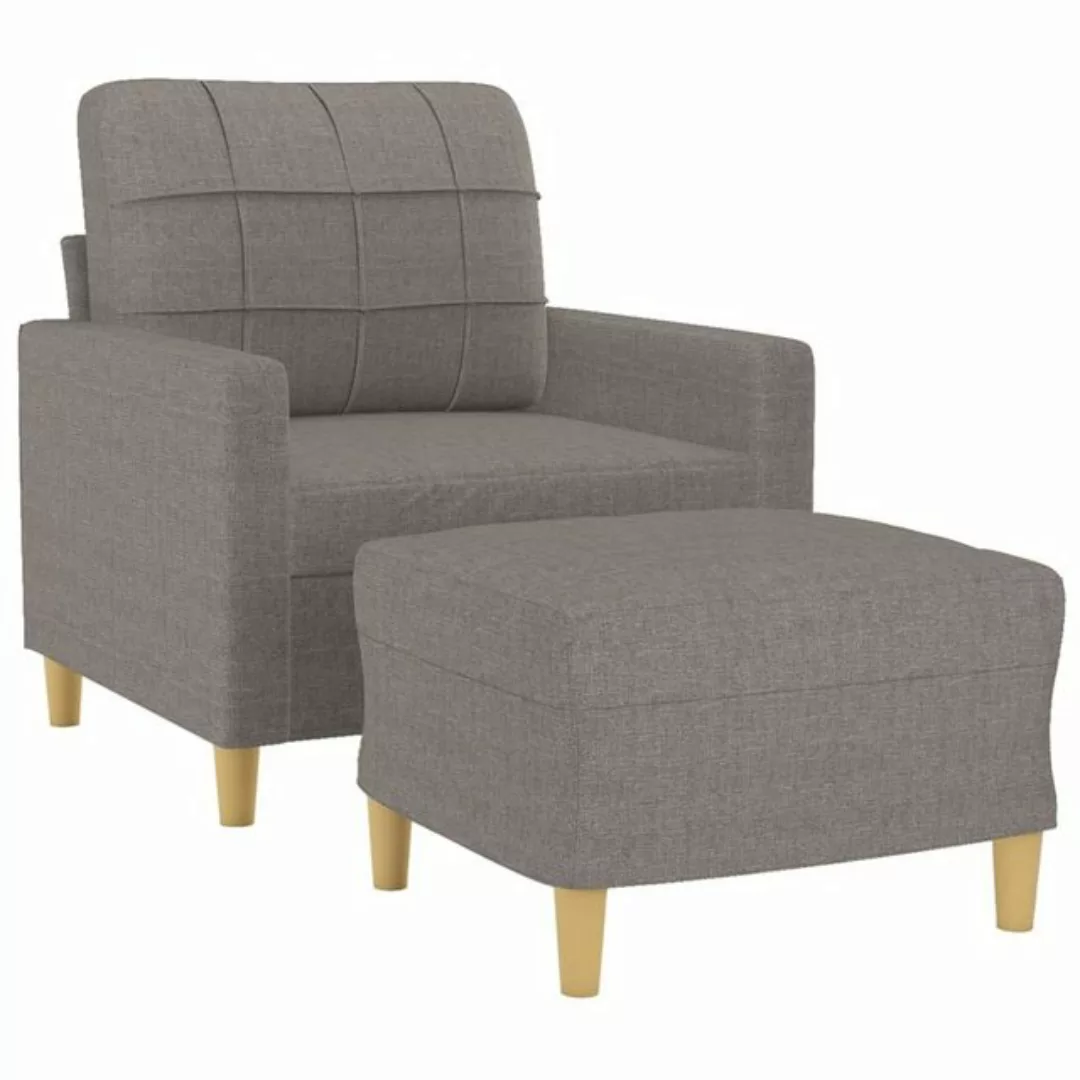 vidaXL Sofa Sessel mit Hocker Taupe 60 cm Stoff günstig online kaufen