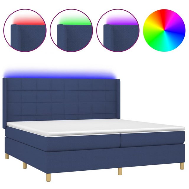 vidaXL Boxspringbett Bett Boxspringbett mit Matratze und LED Stoff (200 x 2 günstig online kaufen