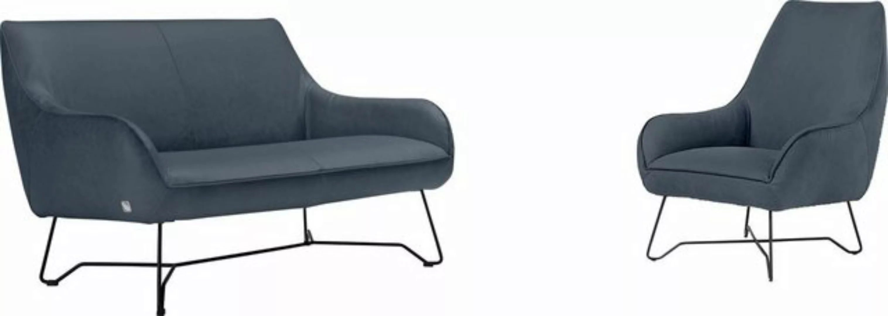 Egoitaliano Polstergarnitur Namy, Set aus 2-Sitzer und Sessel, edles Metall günstig online kaufen