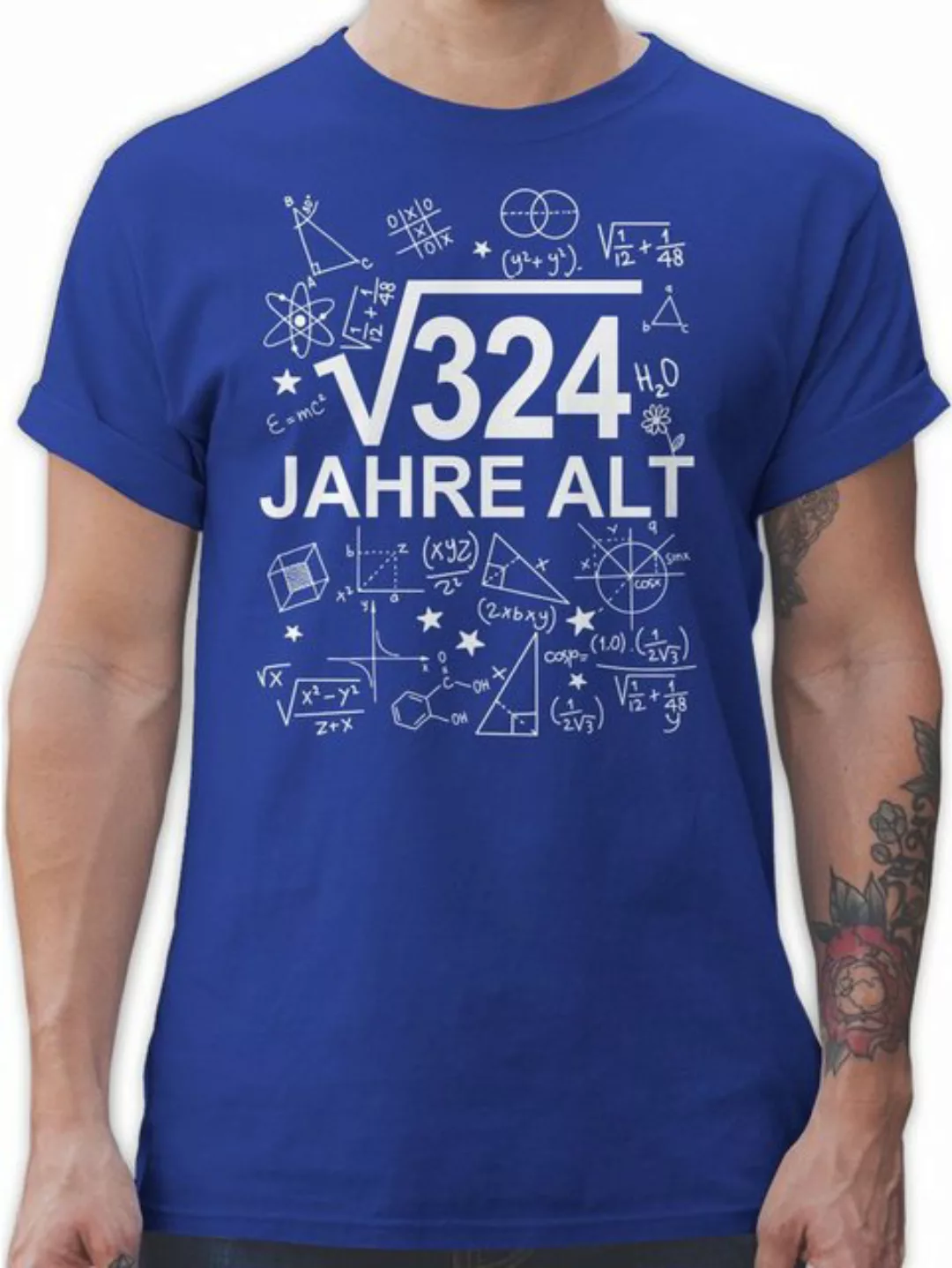 Shirtracer T-Shirt (Wurzel 324) Achtzehn Jahre alt weiß 18. Geburtstag günstig online kaufen