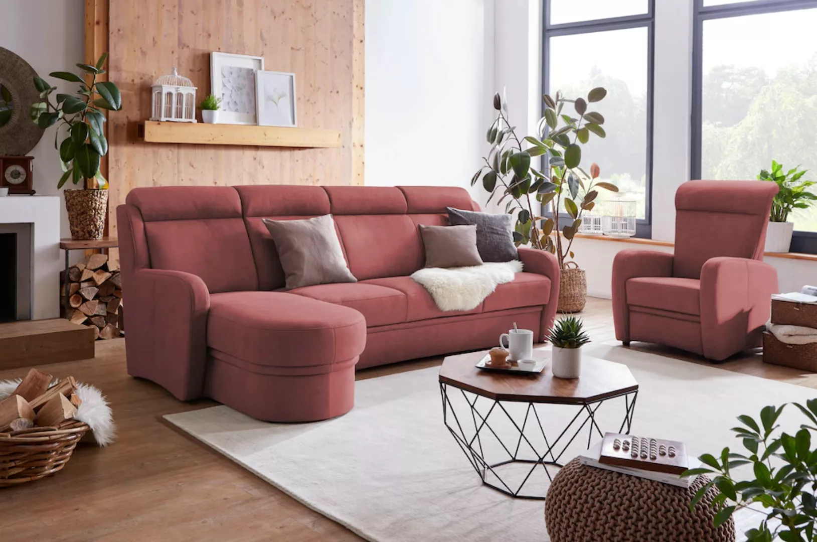 VILLA BECK Ecksofa "Varese L-Form", (2 St.), Kopfteilverstellung, wahlweise günstig online kaufen