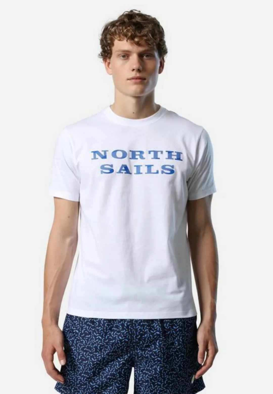 North Sails T-Shirt T-Shirt mit Brustaufdruck Ton-in-Ton-Nähte günstig online kaufen
