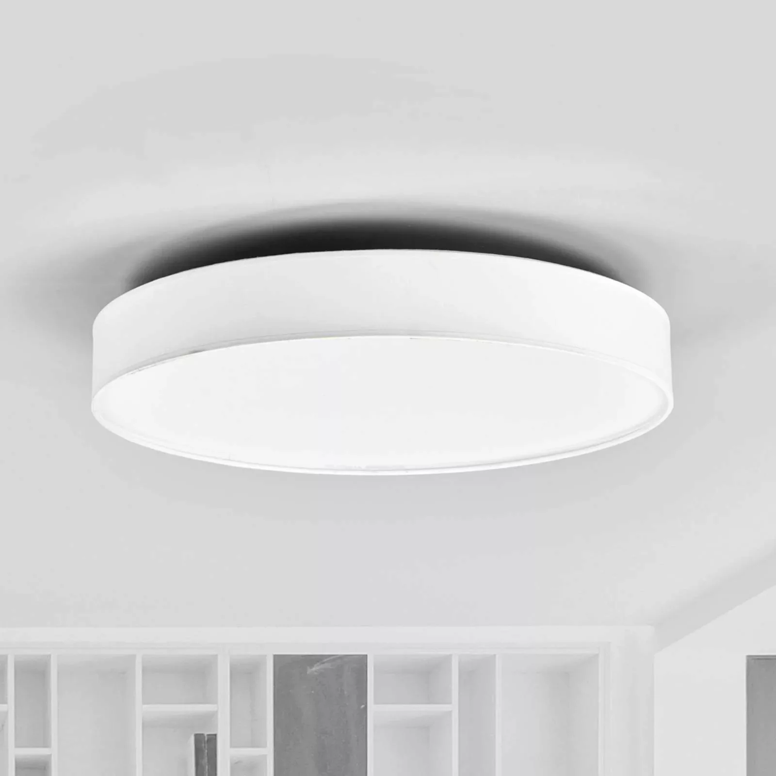 Lindby LED-Deckenlampe Saira, Ø 50 cm, weiß, Textil günstig online kaufen